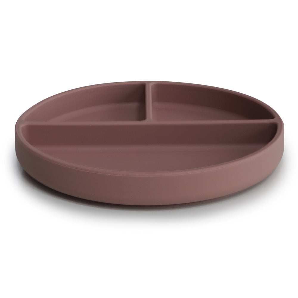 Silikon Teller mit Saugnapf cloudy mauve