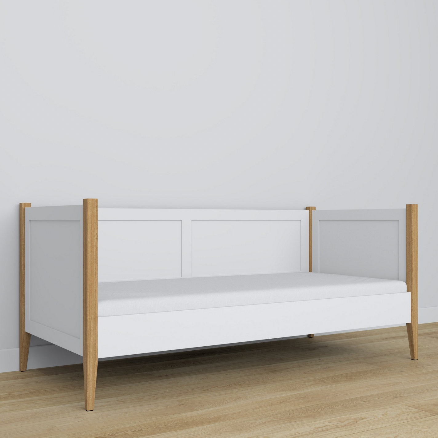Kinderbett Sofa NORSK weiß / eiche