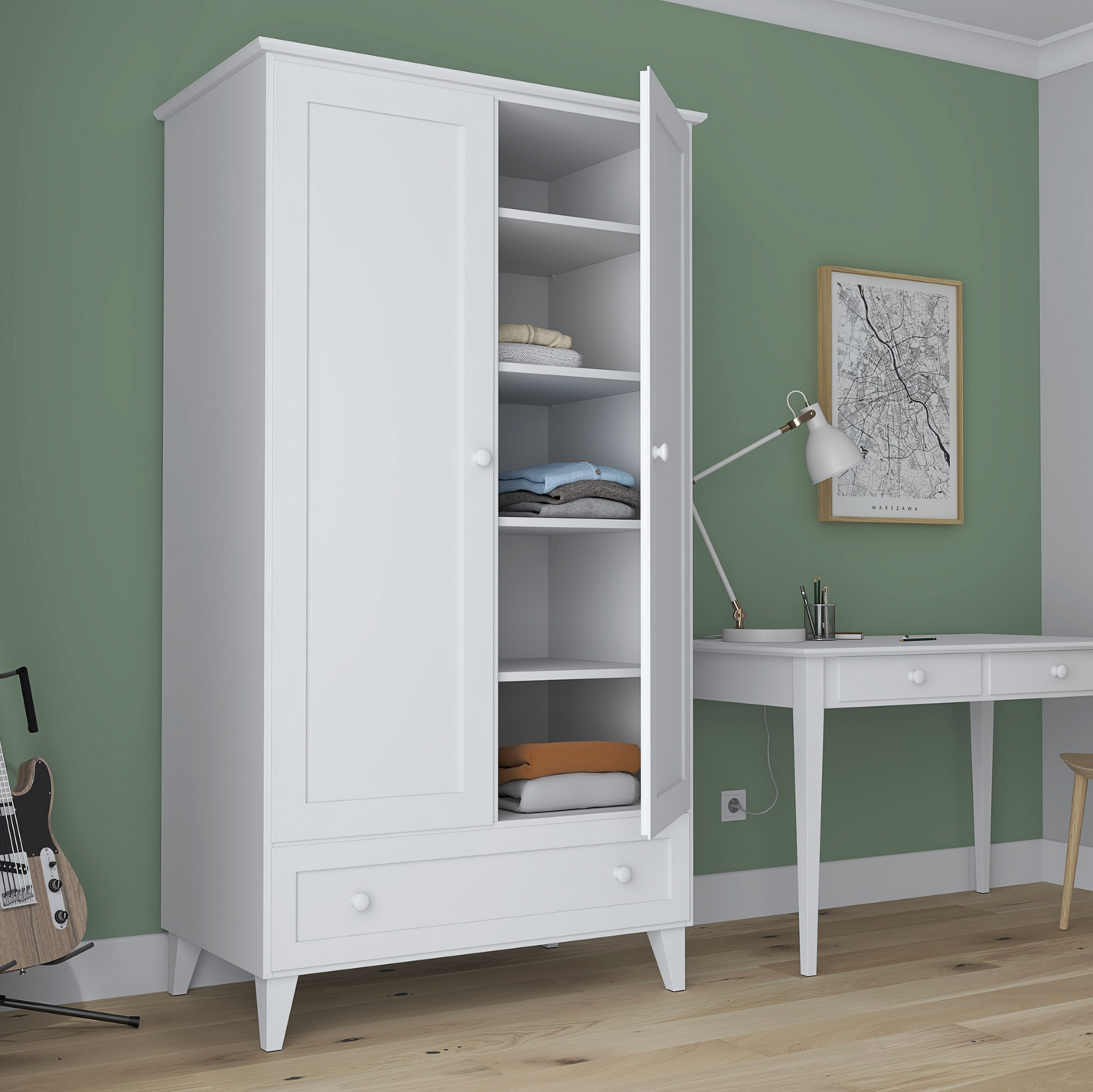 Kleiderschrank NORSK weiß