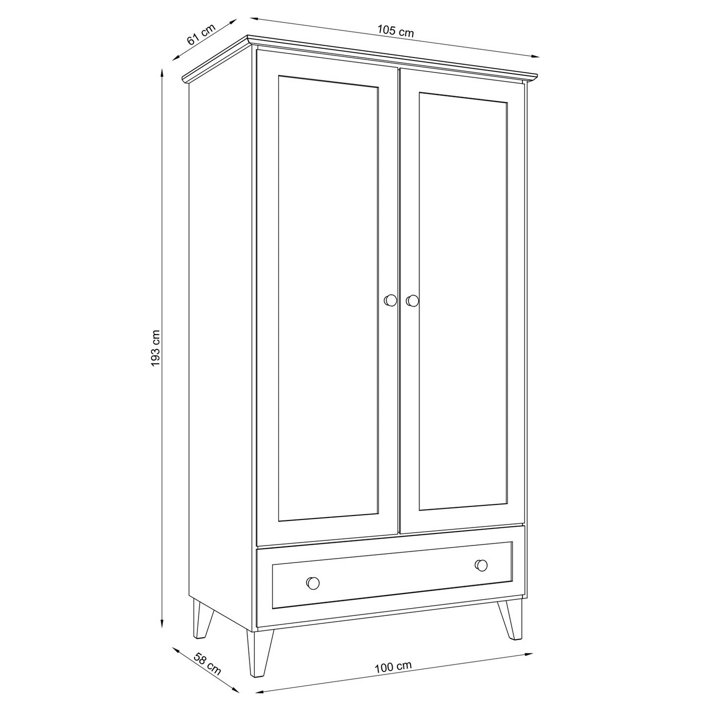 Kleiderschrank NORSK weiß