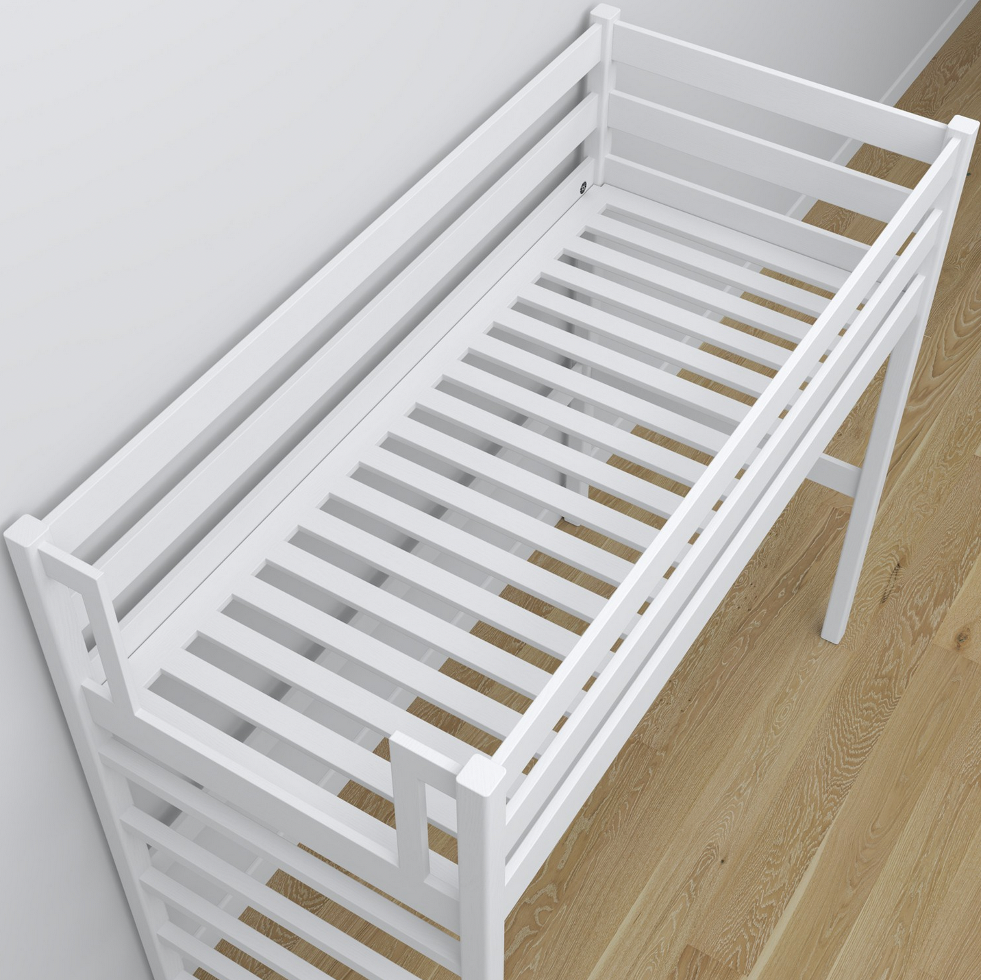 Hochbett WOODY 01 weiß mit Schreibtisch