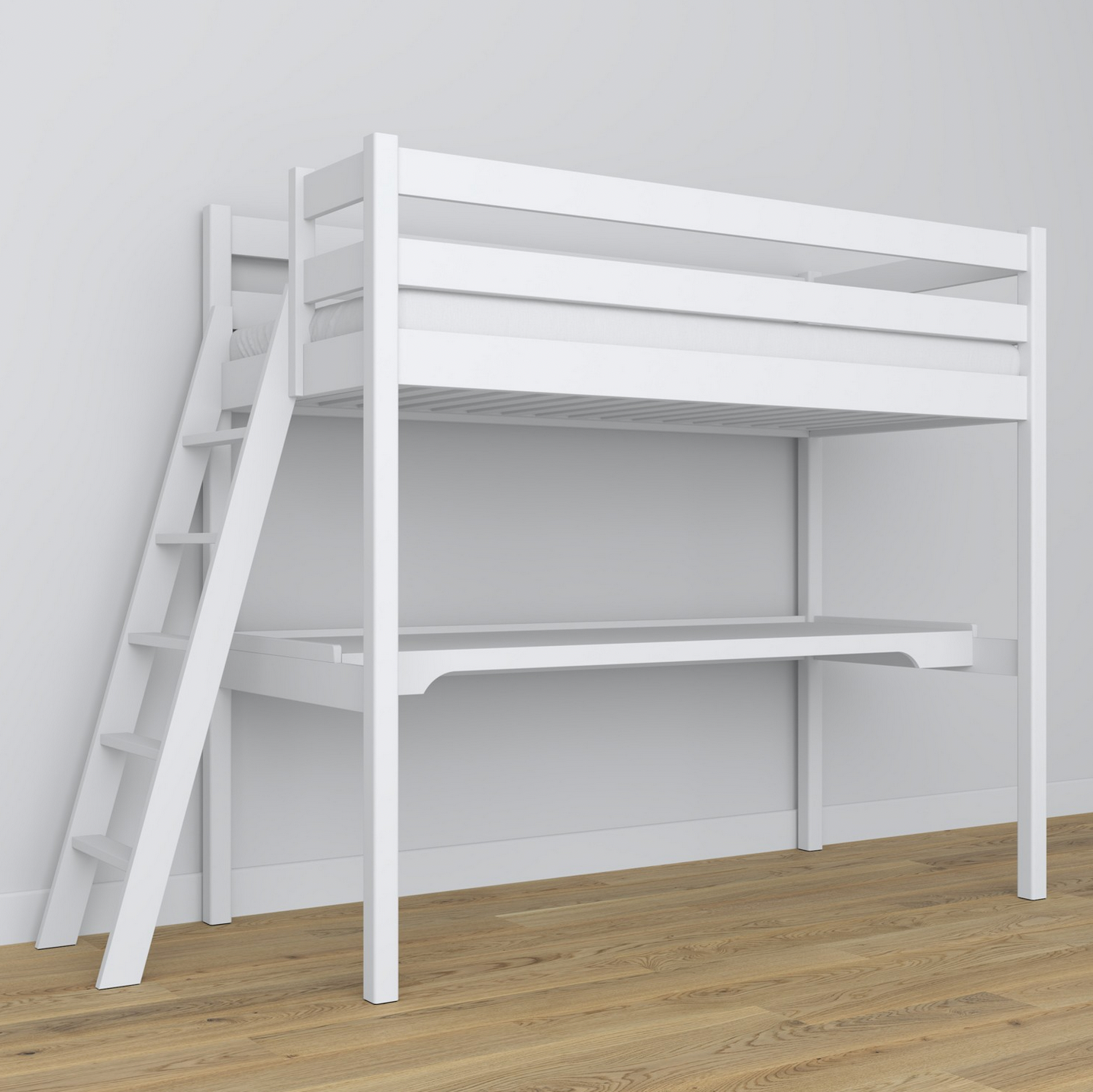 Hochbett WOODY 02 mit Schreibtisch