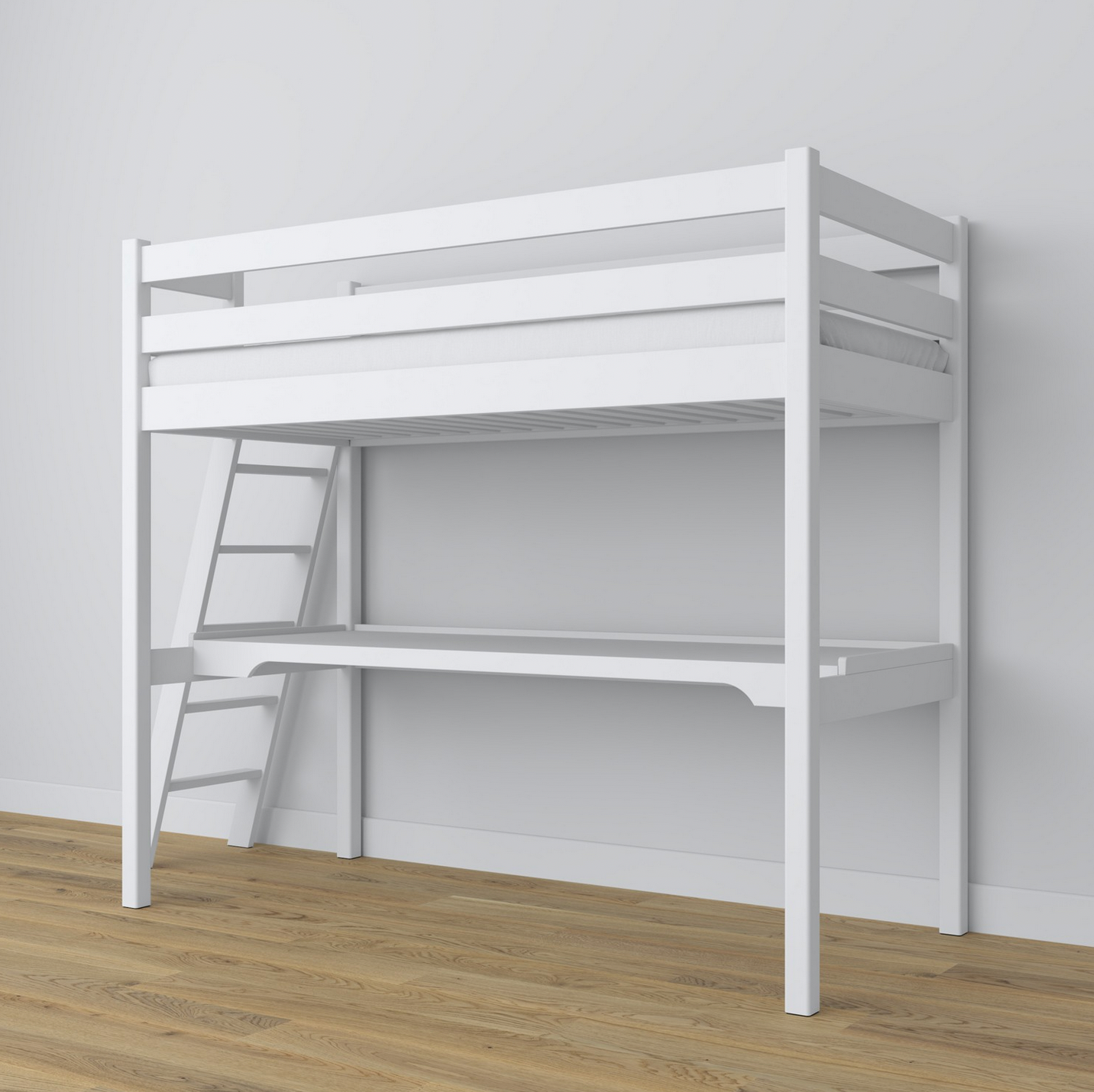 Hochbett WOODY 02 mit Schreibtisch