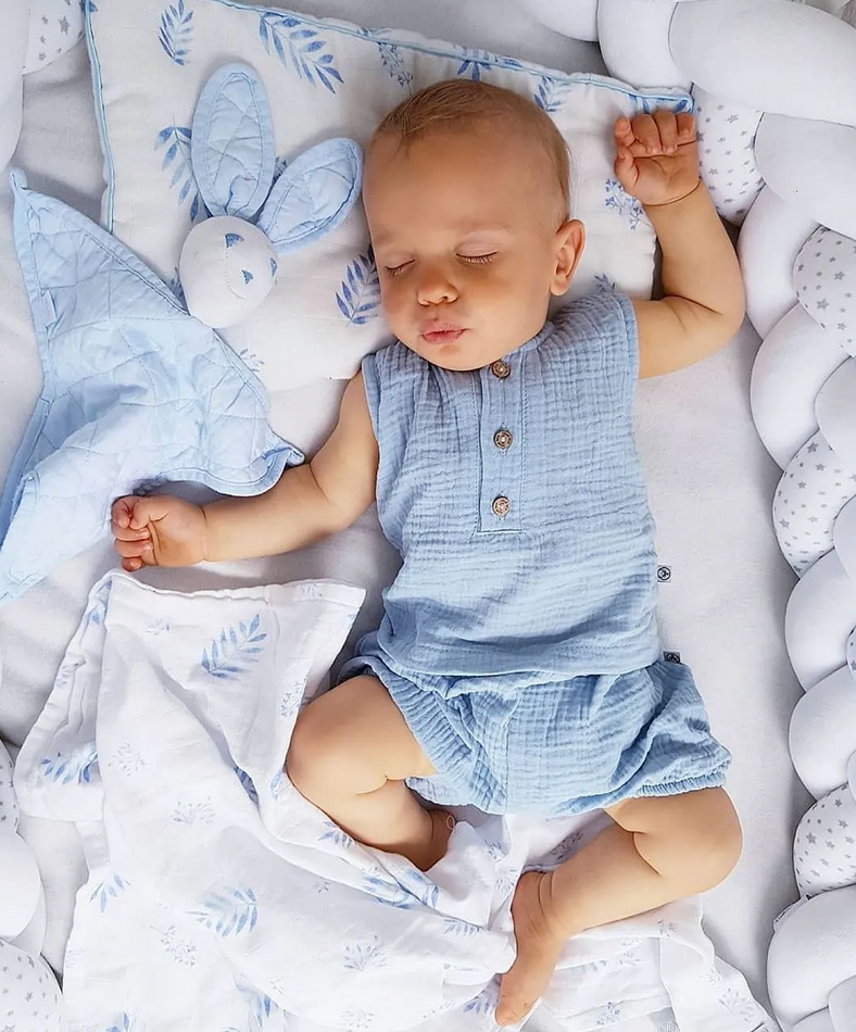 Baby Top hellblau aus Bio-Musselin