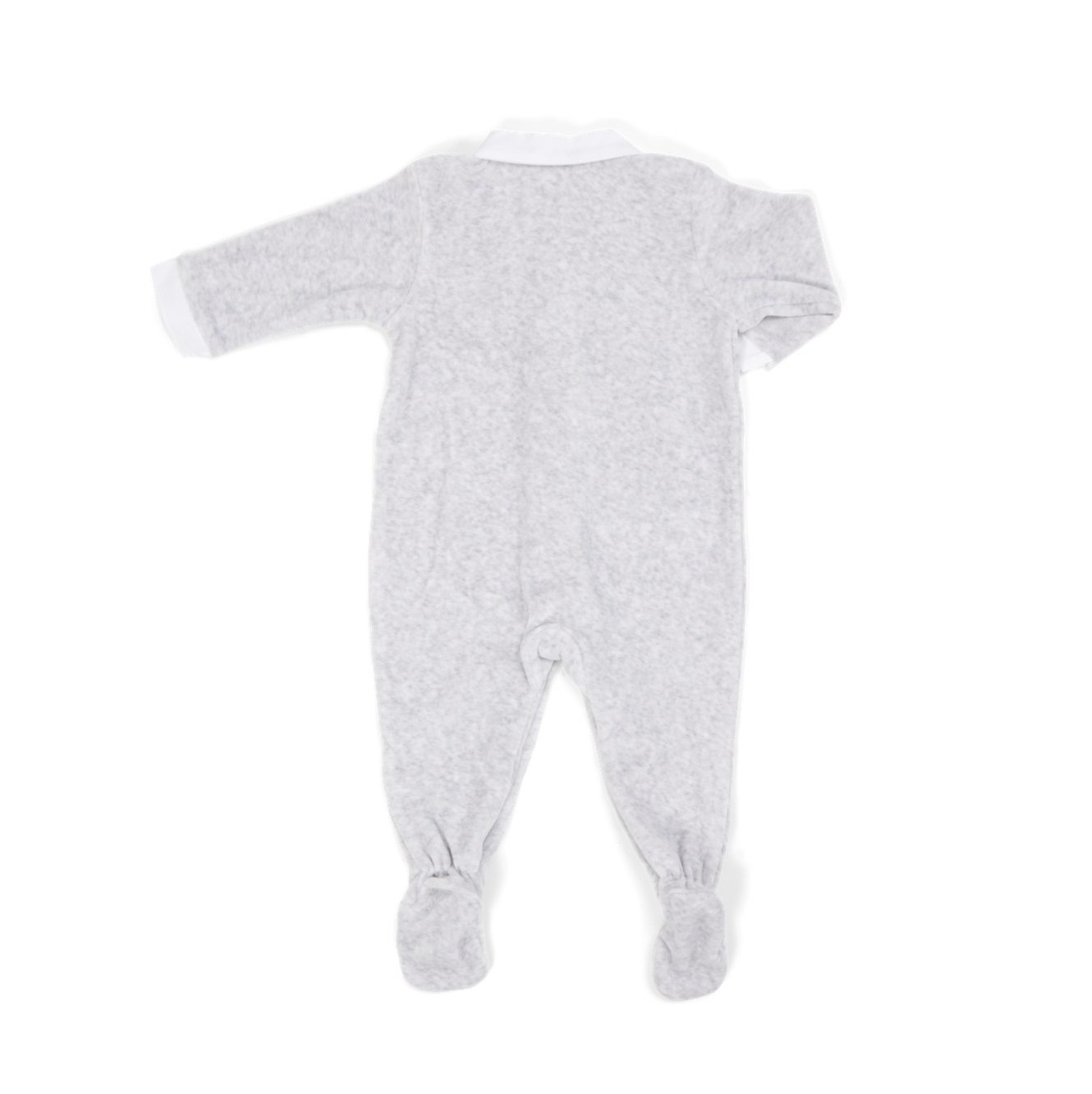 Baby Strampler Samt hellgrau
