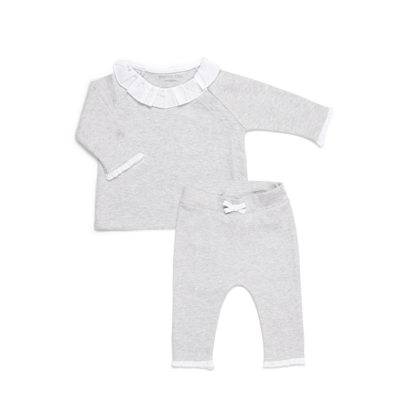 Baby Set mit Rüschen Light Grey