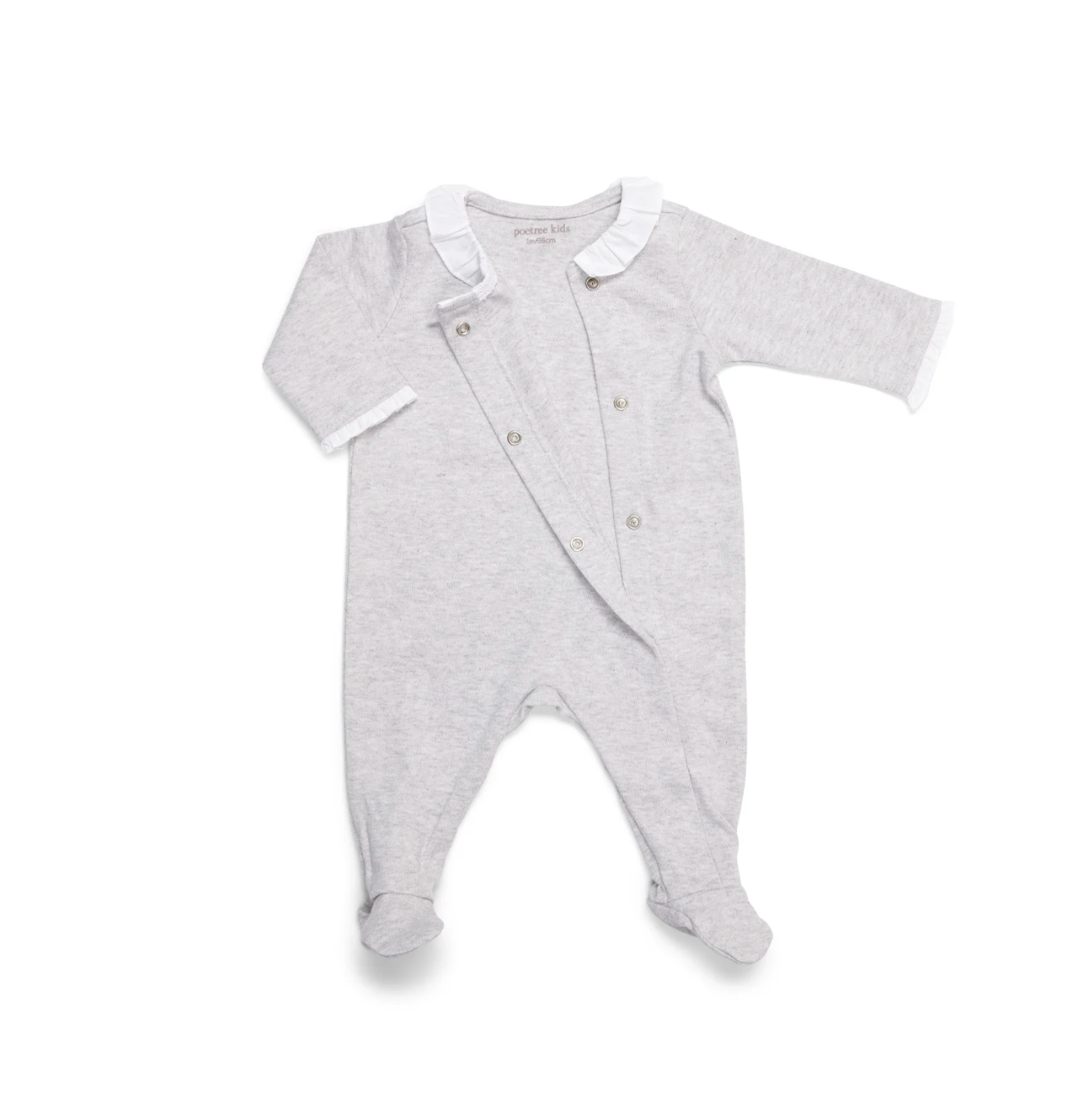 Baby Strampler mit Rüschen light grey