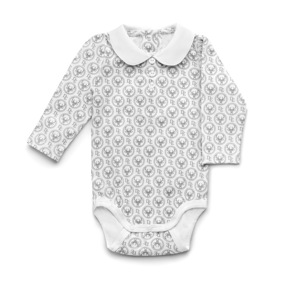 Eleganter Baby Body mit Kragen langärmelig aus organischer PIMA-Baumwolle von Dear Eco
