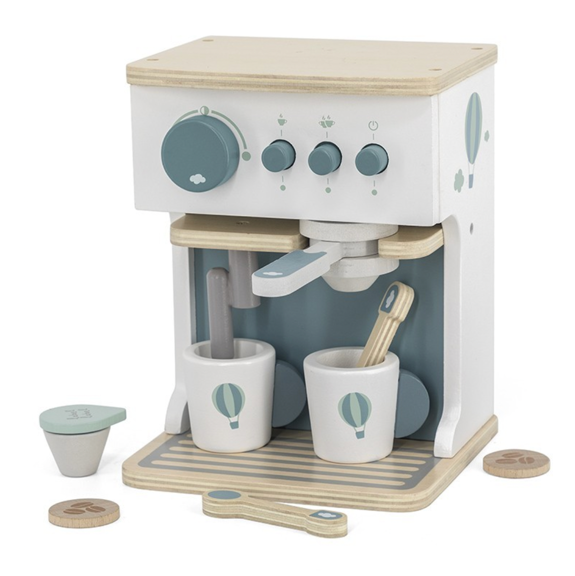 Kaffeemaschine aus Holz grün ab 3 Jahren