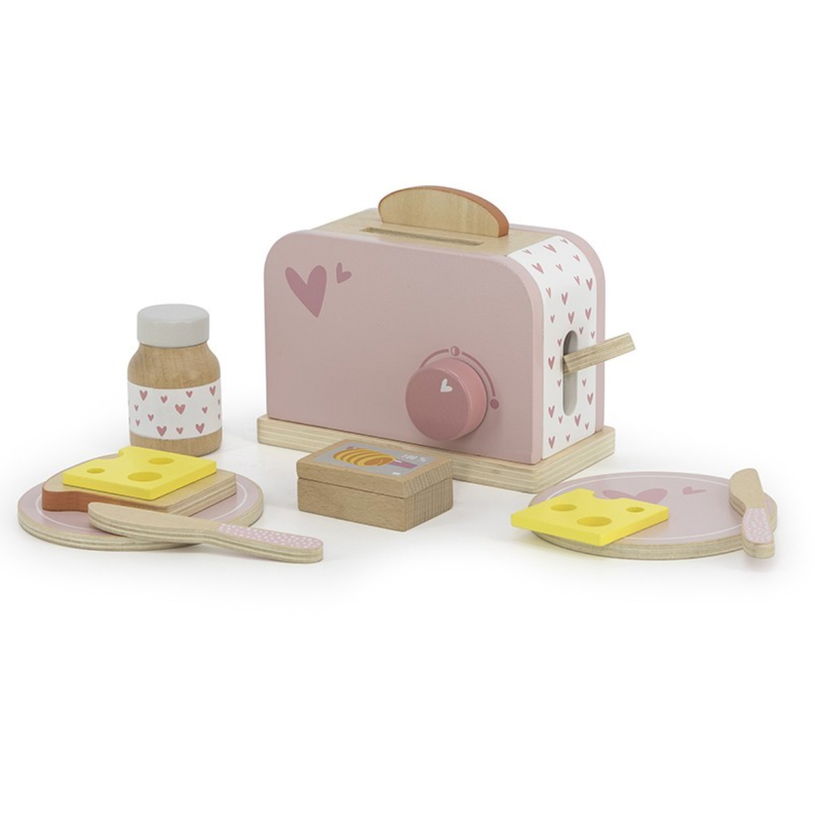 Label Label Kindertoaster Holz rosa