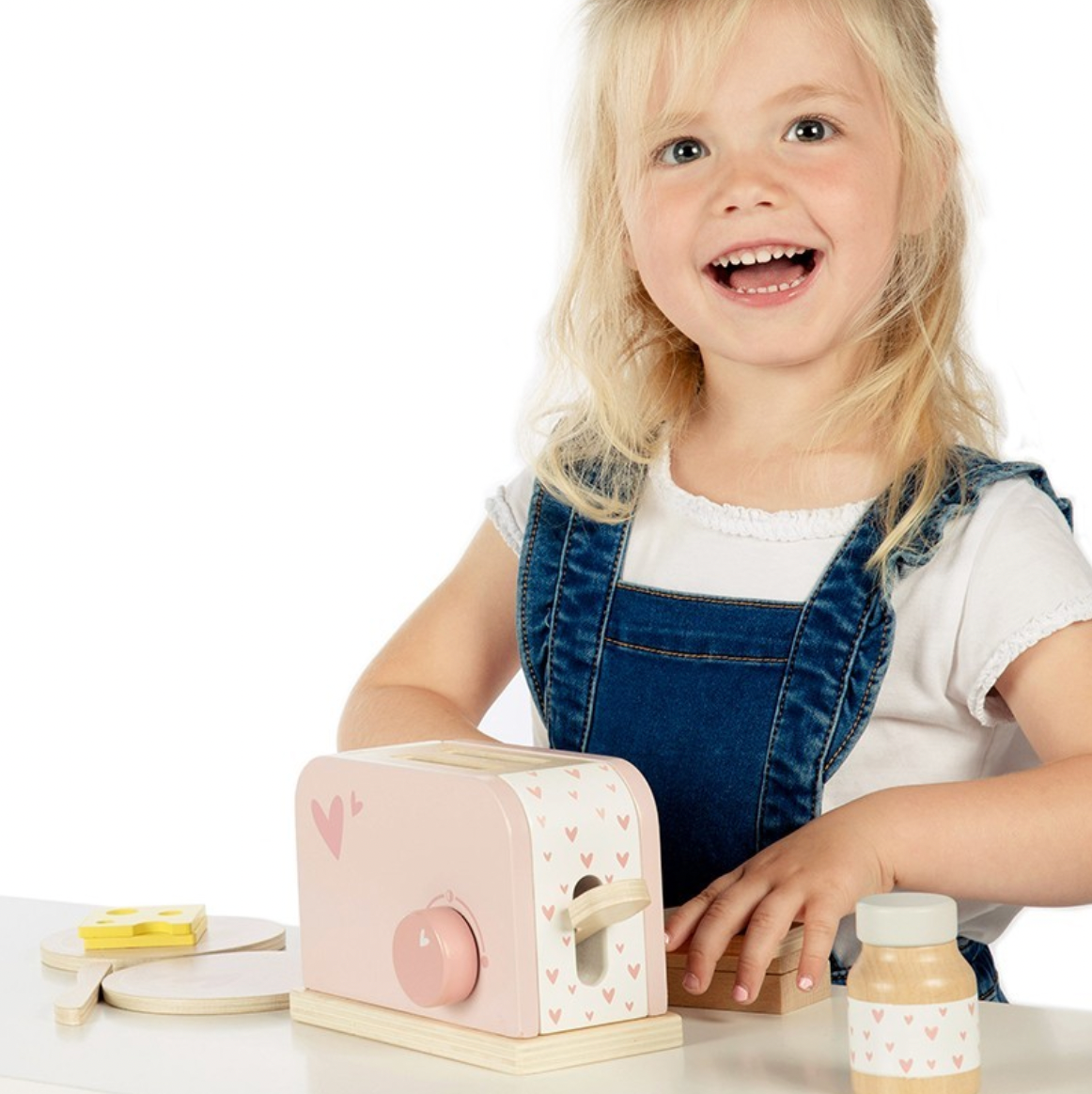 Kinder Toaster aus Holz Rosa ab 3 Jahren