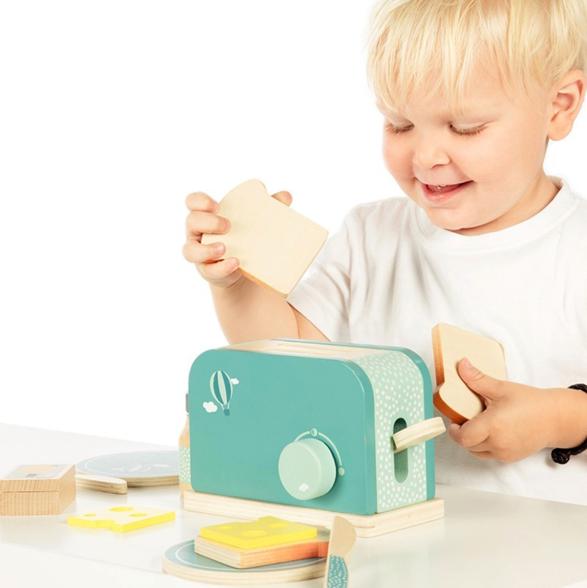 Kinder Toaster aus Holz grün ab 3 Jahren