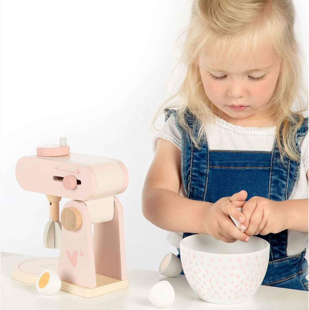 Kinder Küchenmaschine aus Holz rosa ab 3 Jahren