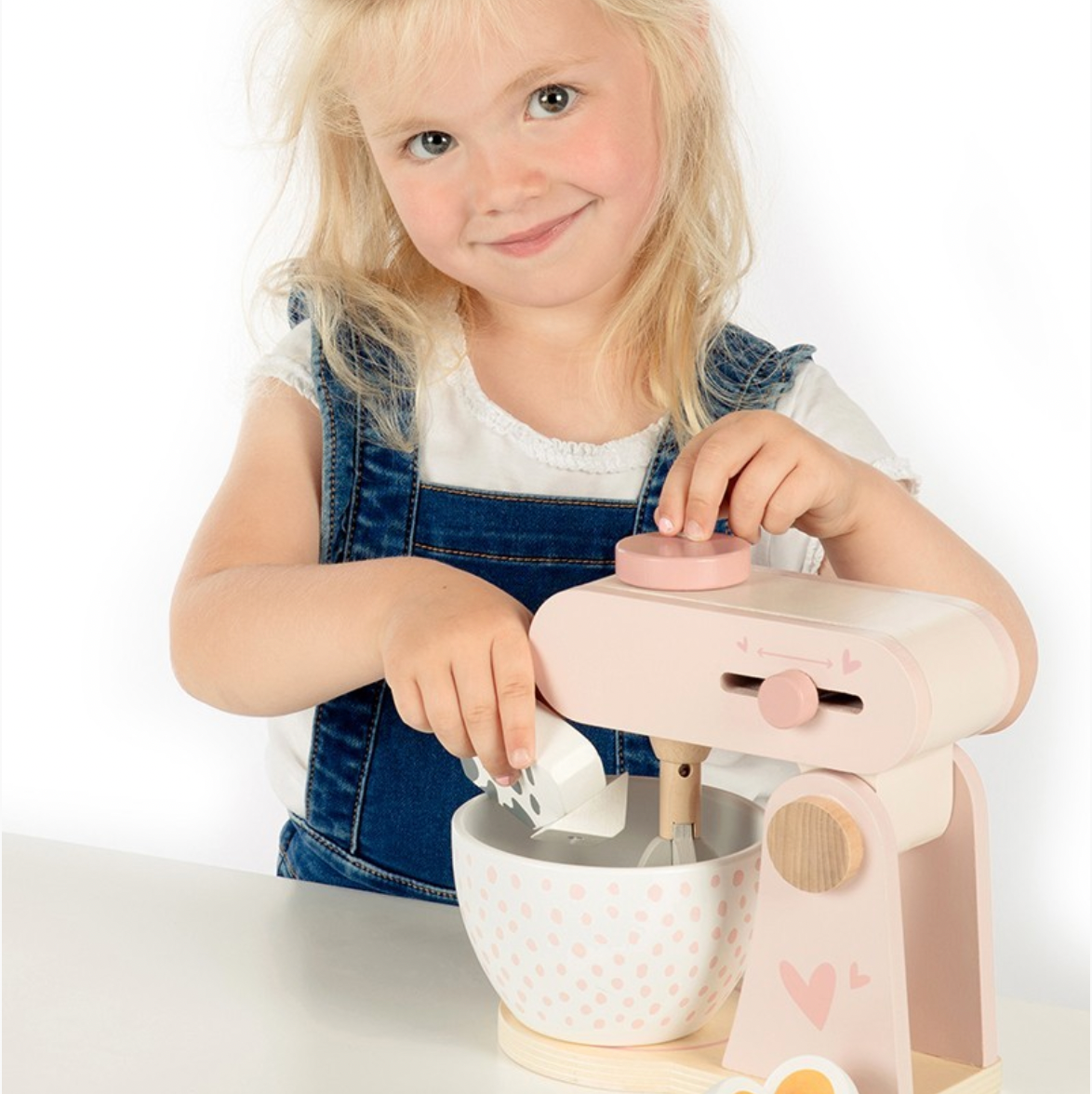 Kinder Küchenmaschine aus Holz rosa ab 3 Jahren