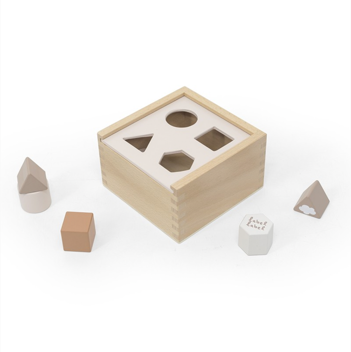 Sortierbox aus Holz nougat