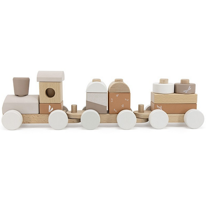 Holzzug mit Bausteinen nougat ab 18 Monaten