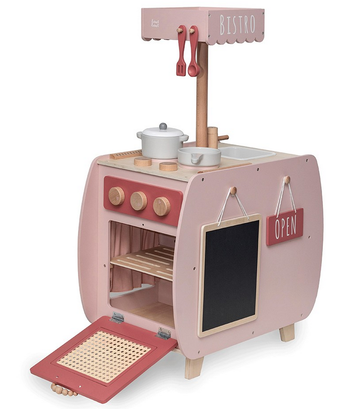 Bistro-Küche aus Holz rosa ab 3 Jahren