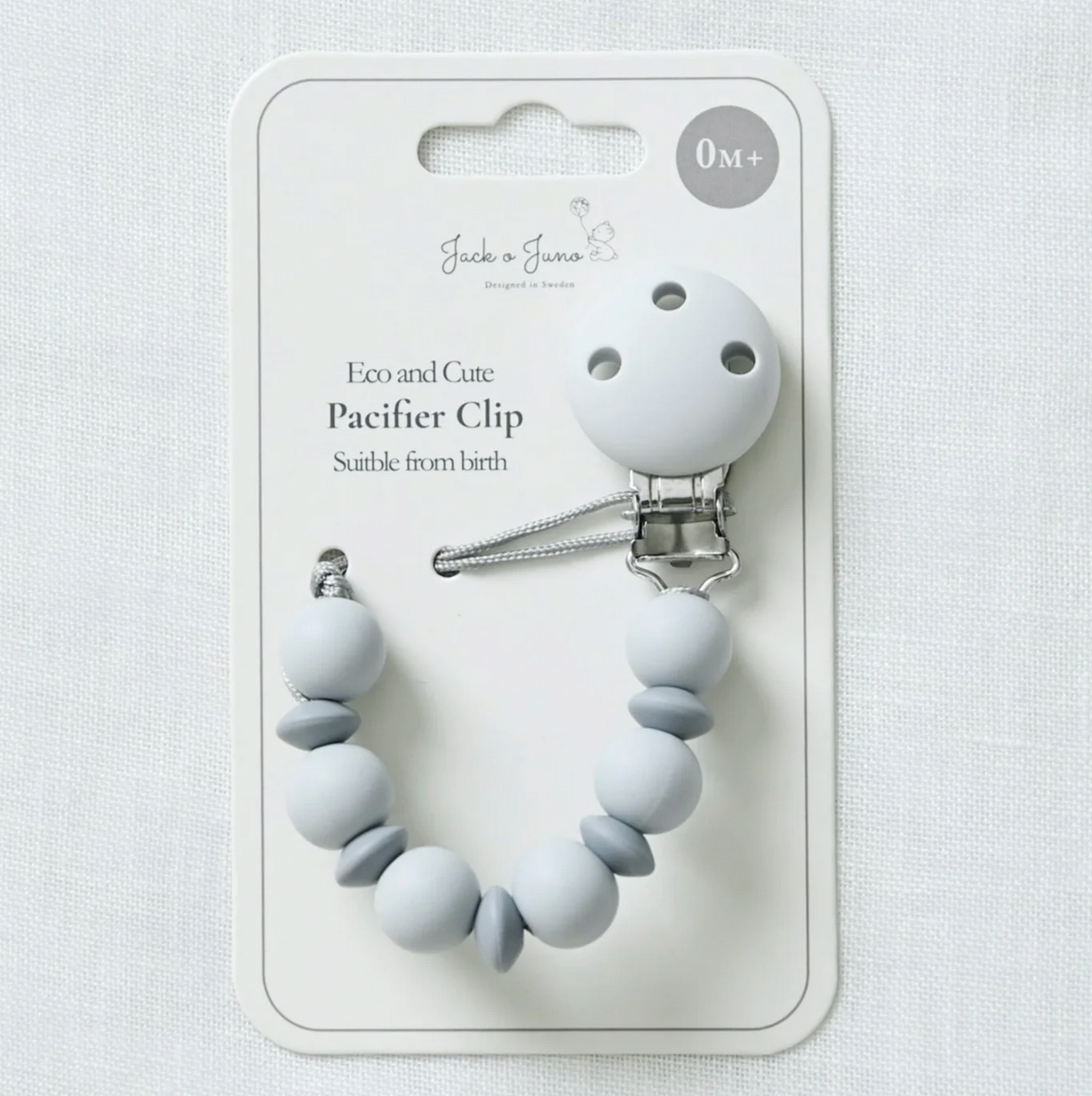 Schnullerkette aus Silikon pale & dark grey