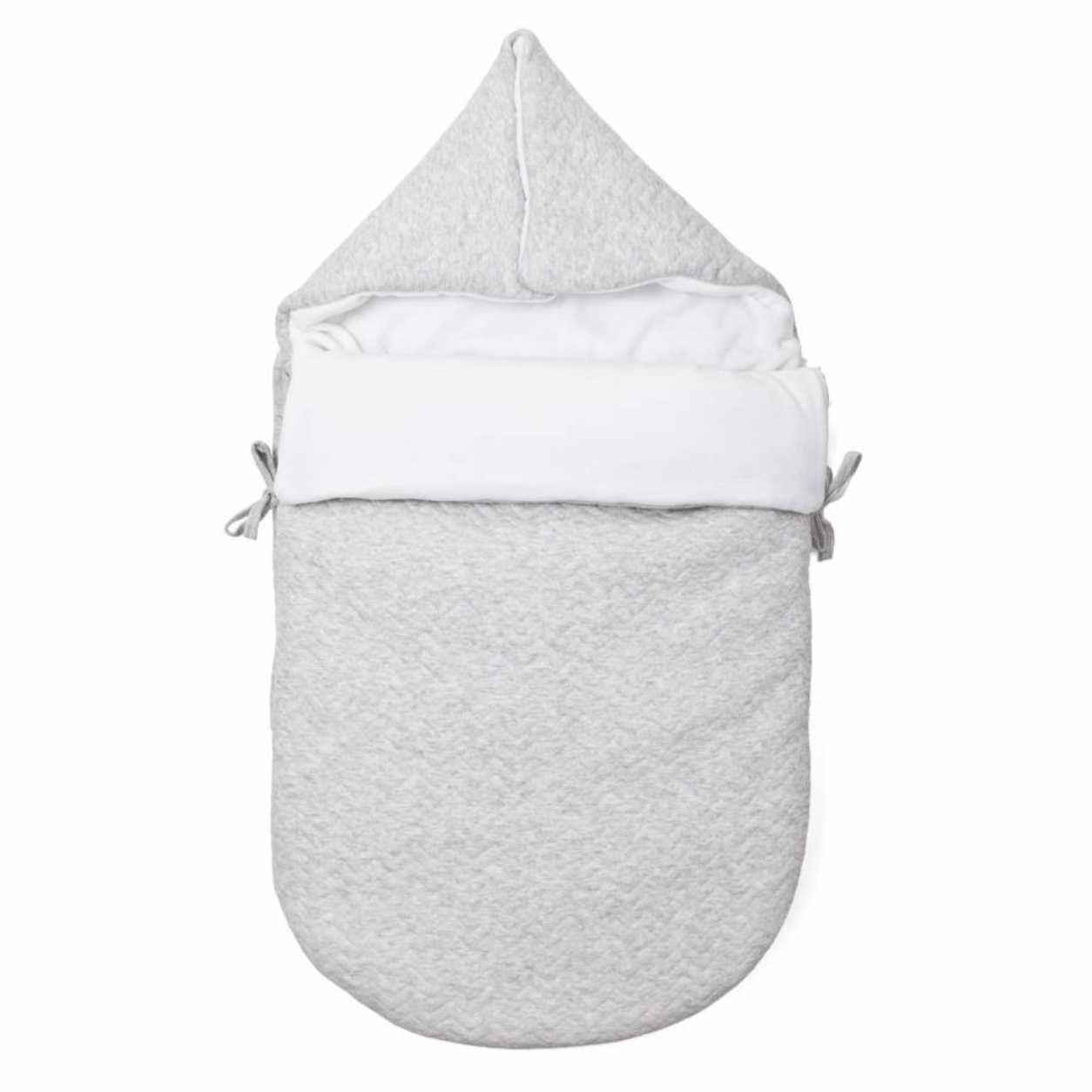 Fußsack für Babyschale Chevron Light Grey