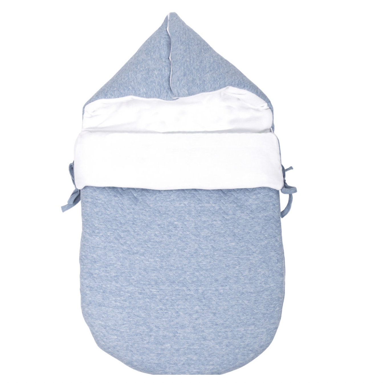 Fußsack für Babyschale Chevron Denim Blue