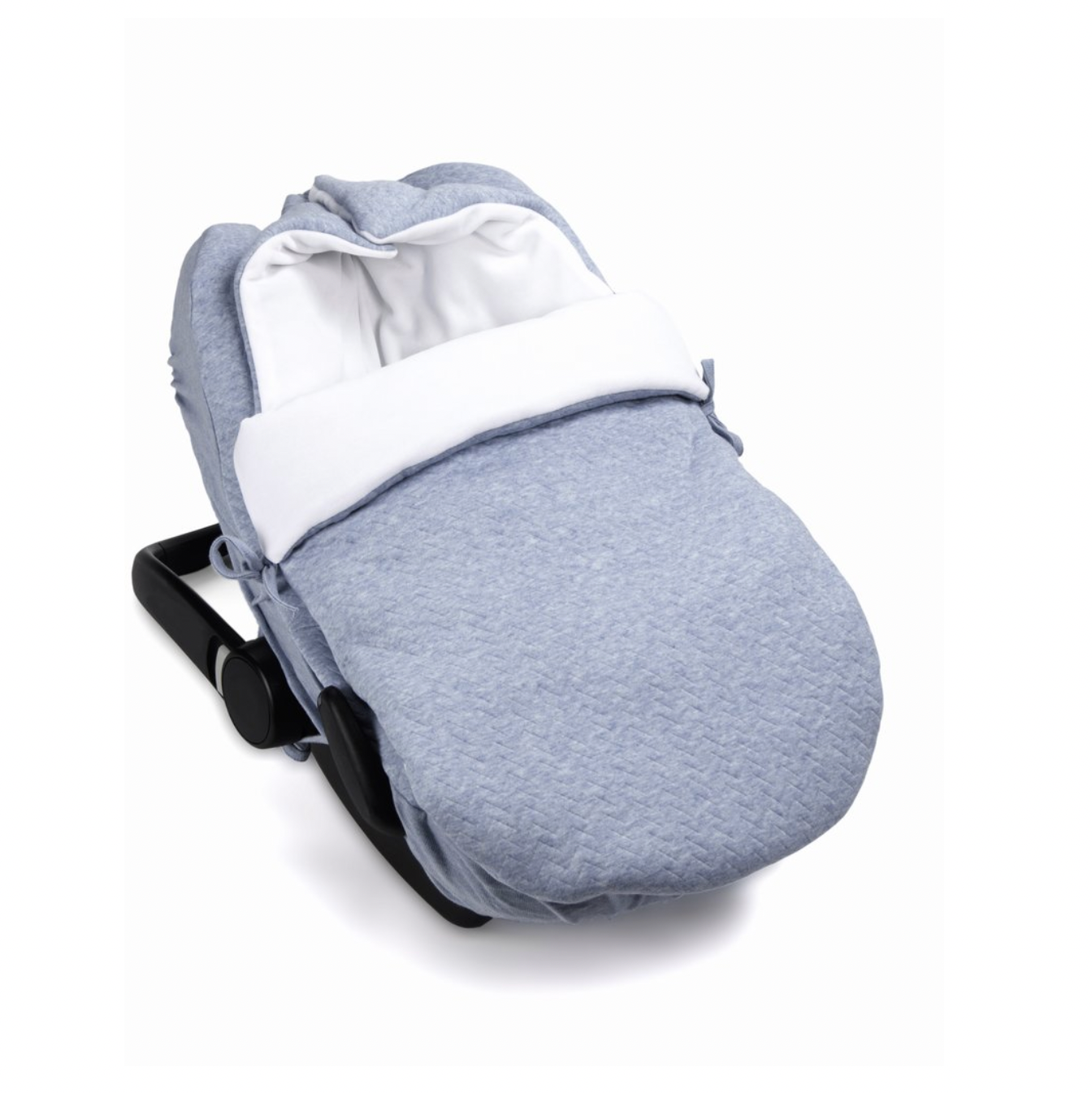 Fußsack für Babyschale Chevron Denim Blue
