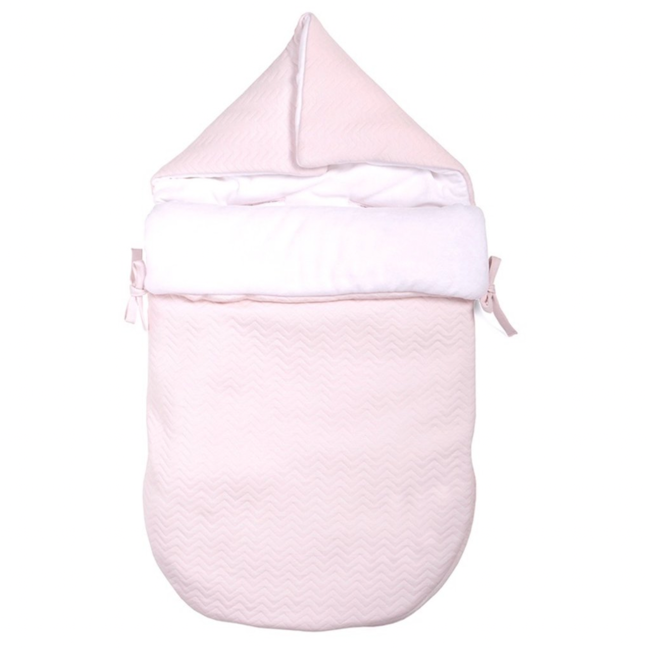 Fußsack für Babyschale Chevron Light Pink