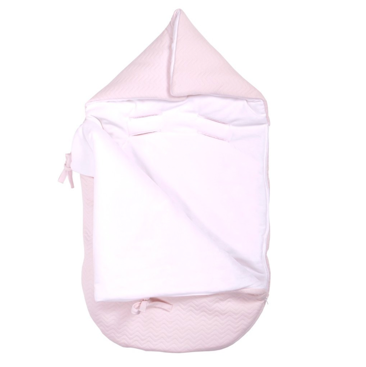 Fußsack für Babyschale Chevron Light Pink