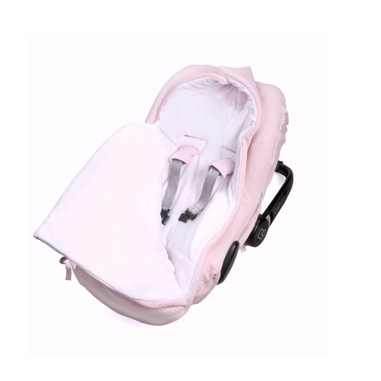 Fußsack für Babyschale Chevron Light Pink