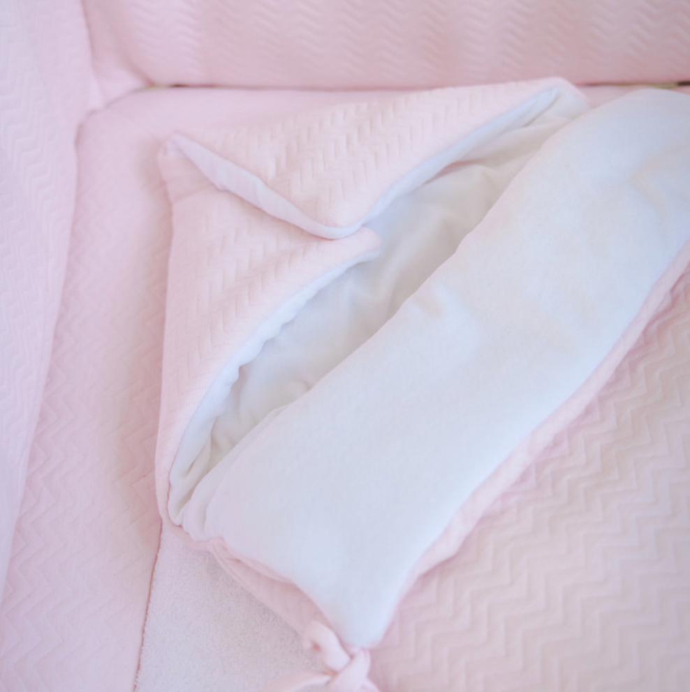 Fußsack für Babyschale Chevron Light Pink