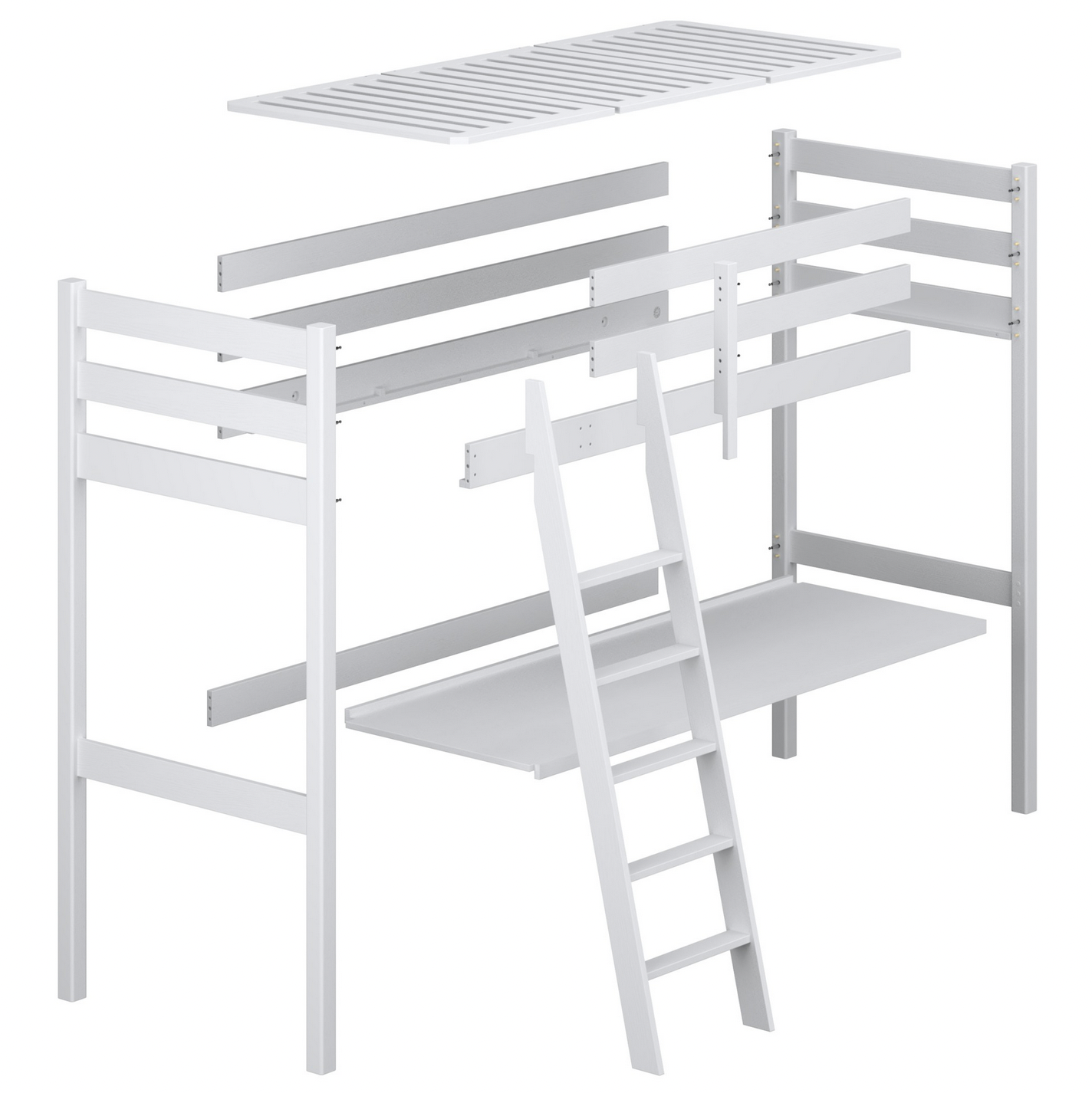 Hochbett WOODY 03 mit Schreibtisch