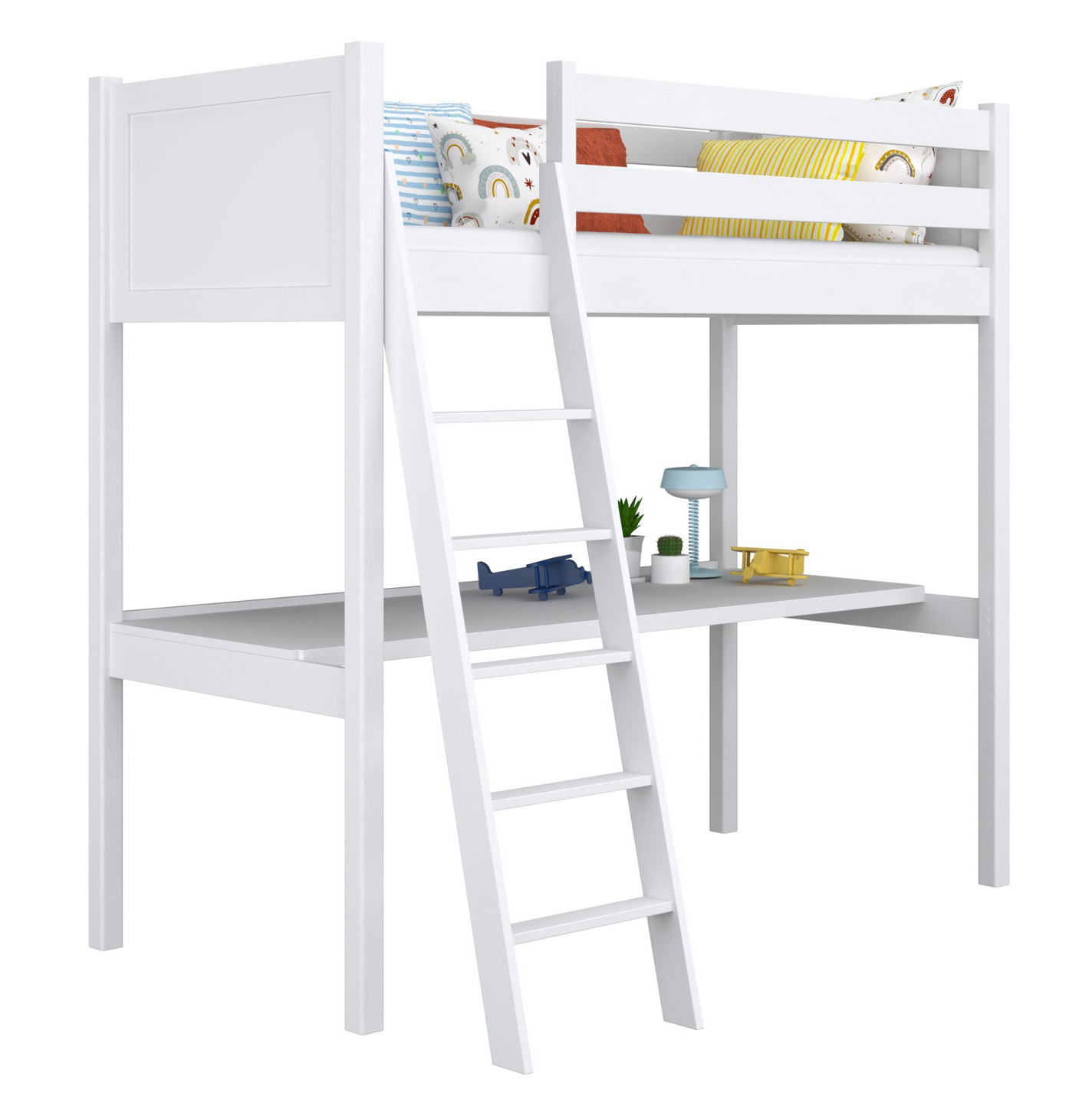 Hochbett WOODY 04 mit Schreibtisch