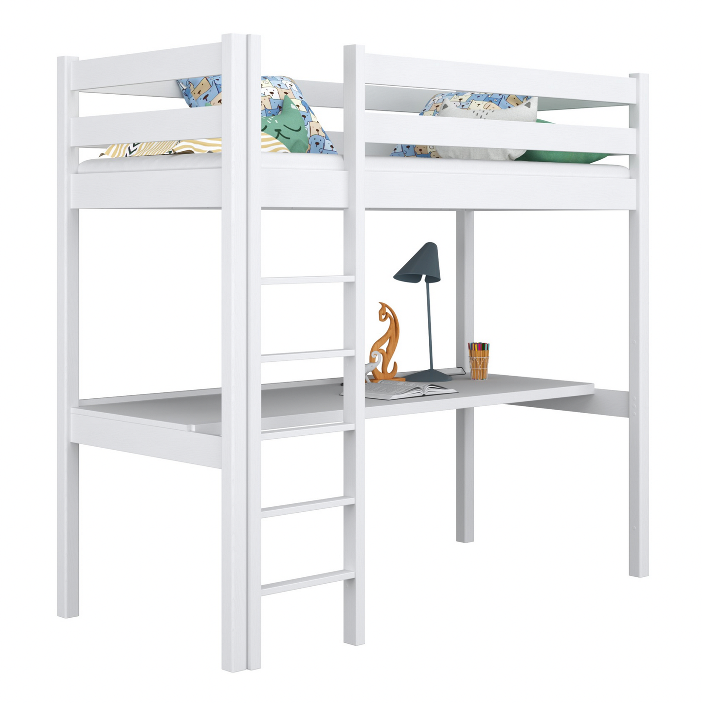 Hochbett WOODY 05 mit Schreibtisch