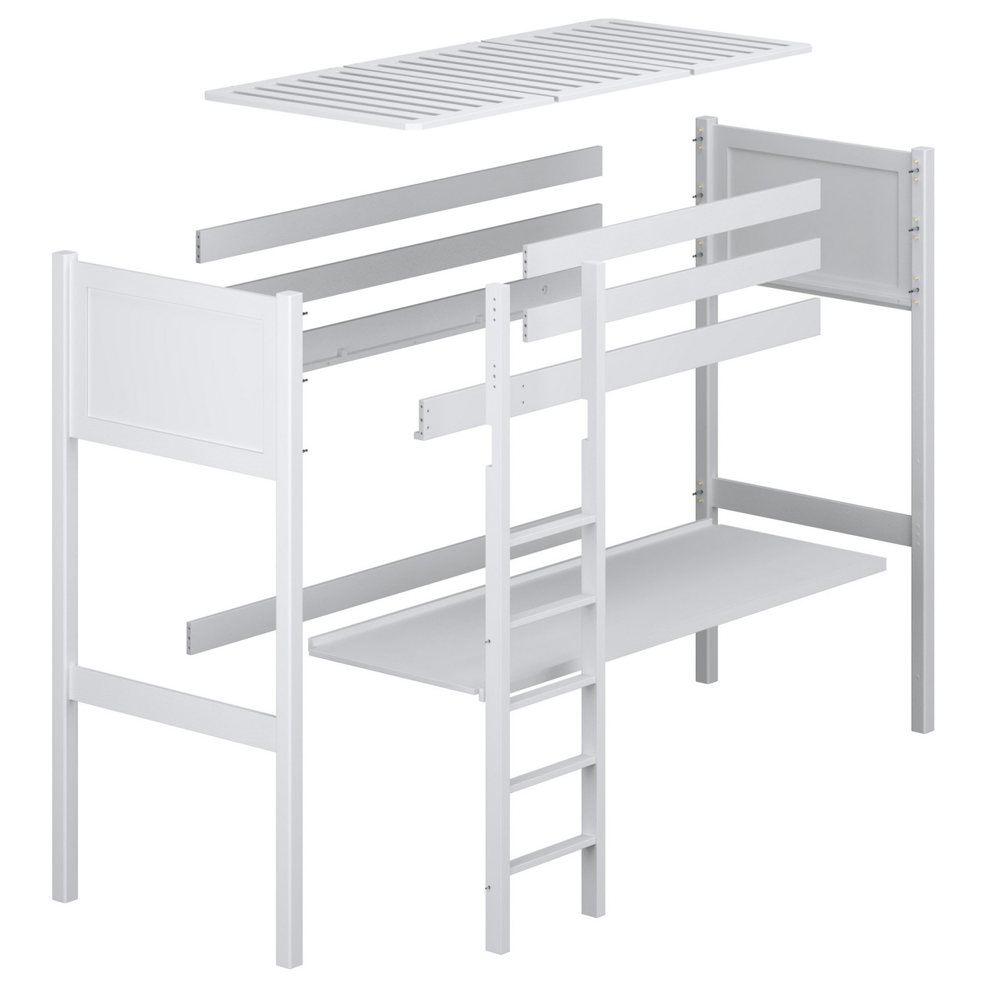 Hochbett WOODY 06 mit Schreibtisch