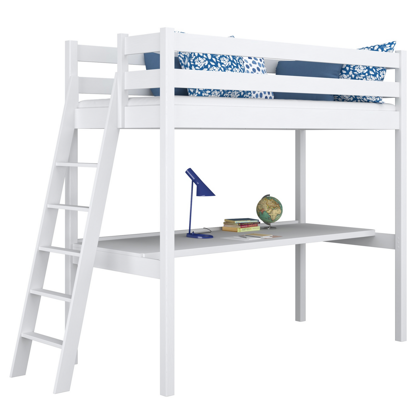 Hochbett WOODY 02 mit Schreibtisch