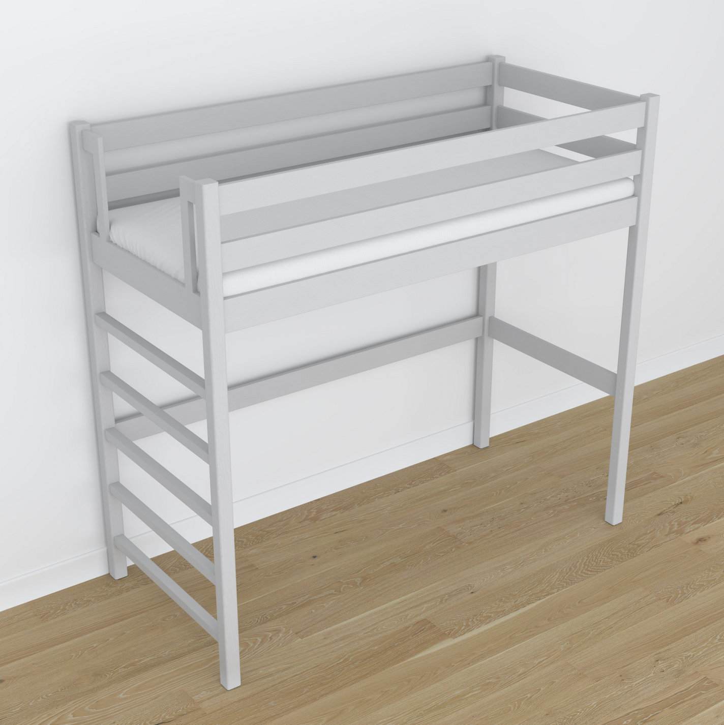 Hochbett WOODY 01 hellgrau
