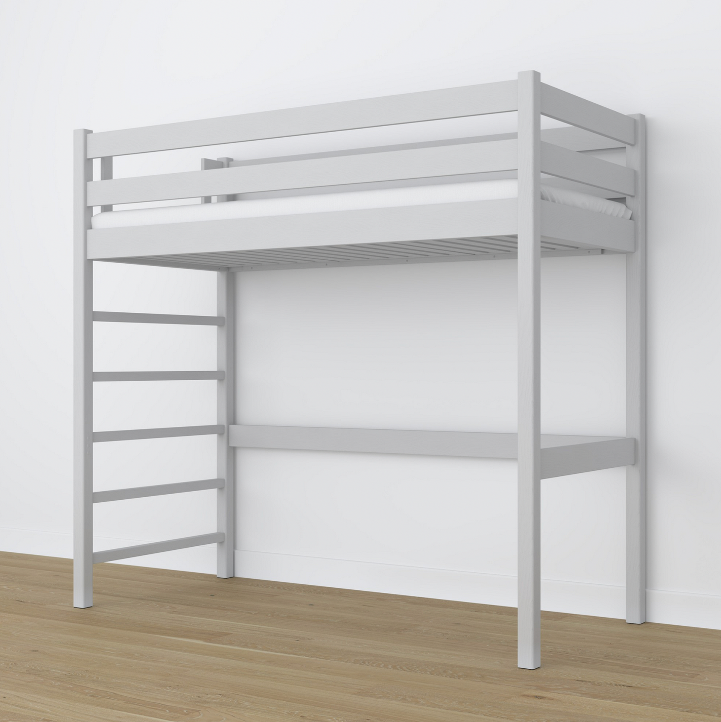 Hochbett WOODY 01 hellgrau