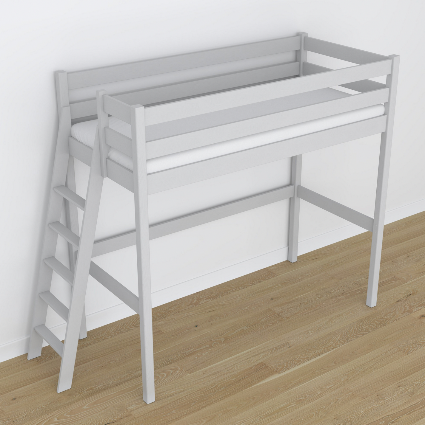 Hochbett WOODY 02 hellgrau