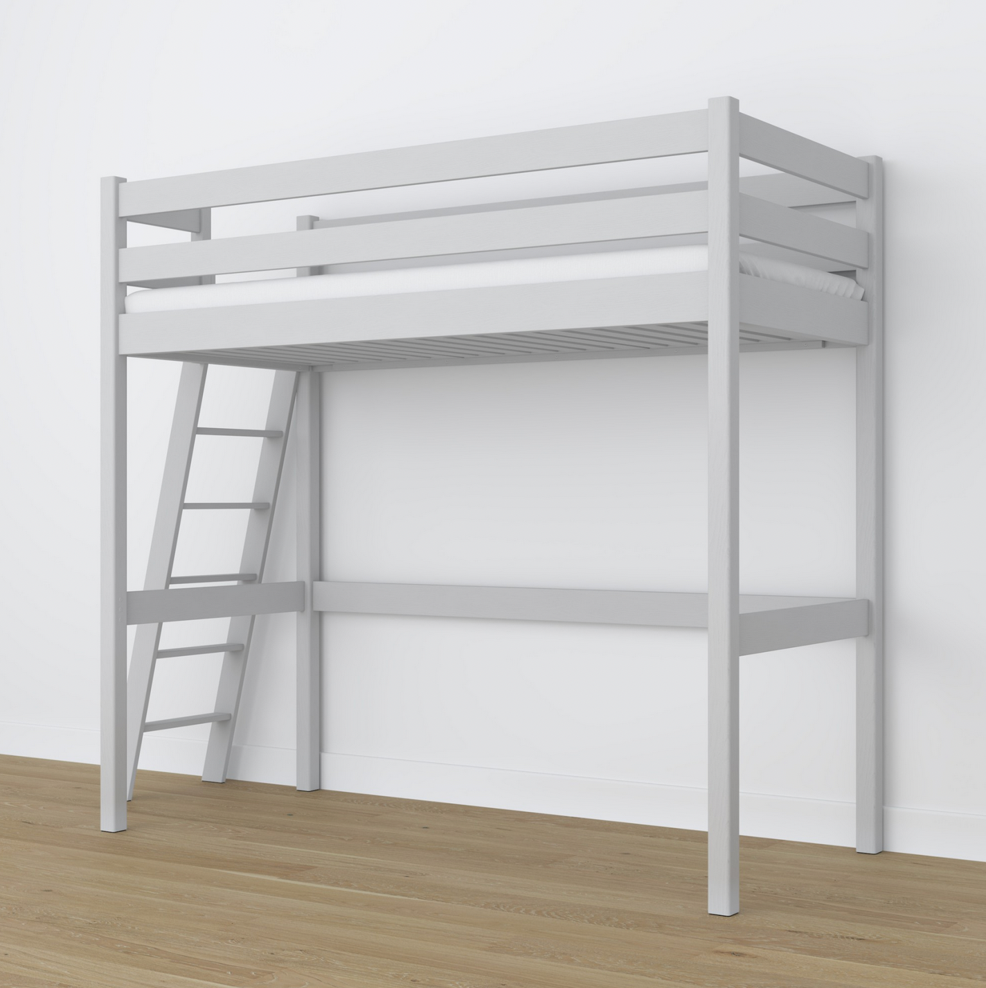 Hochbett WOODY 02 hellgrau