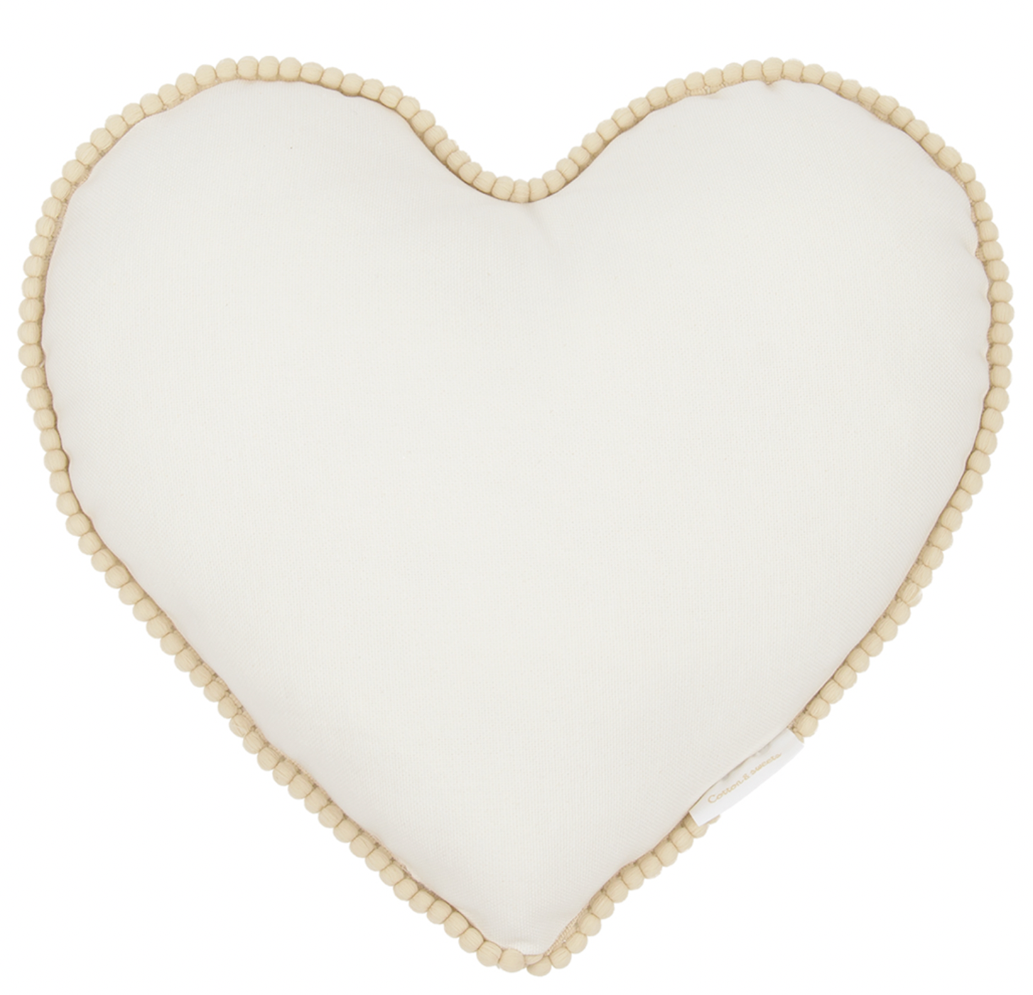 Dekokissen Herz Boho mit Pompoms vanille online kaufen
