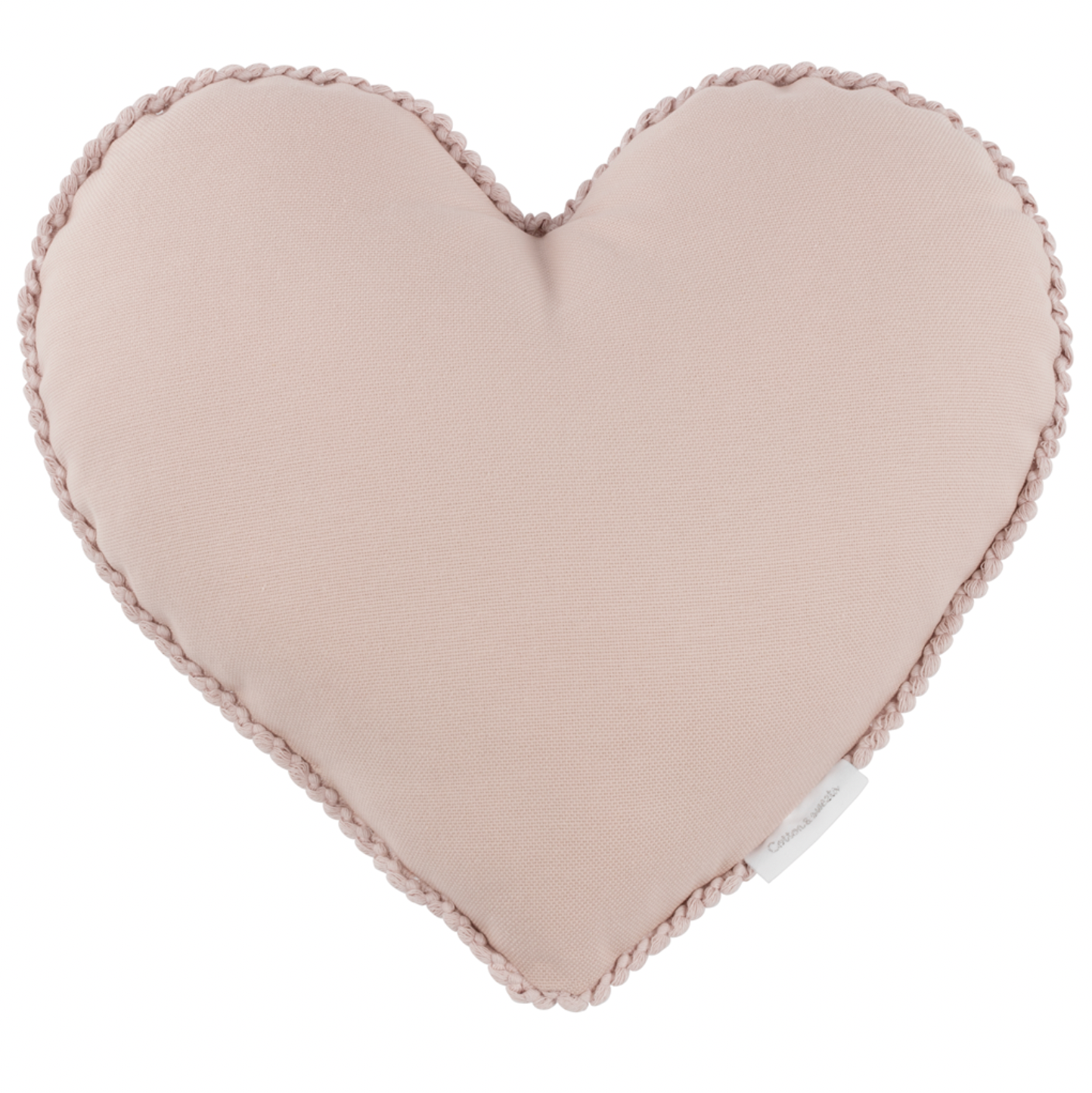 Dekokissen BOHO Herz mit Pompoms puderrosa