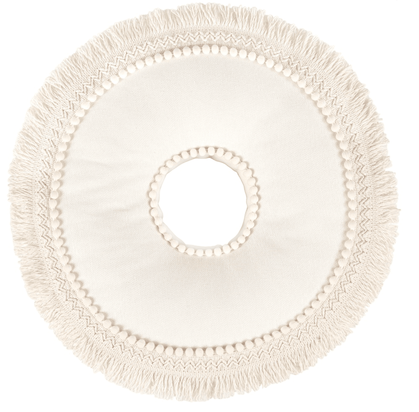 Rundes Kissen Donut Boho vanille online kaufen