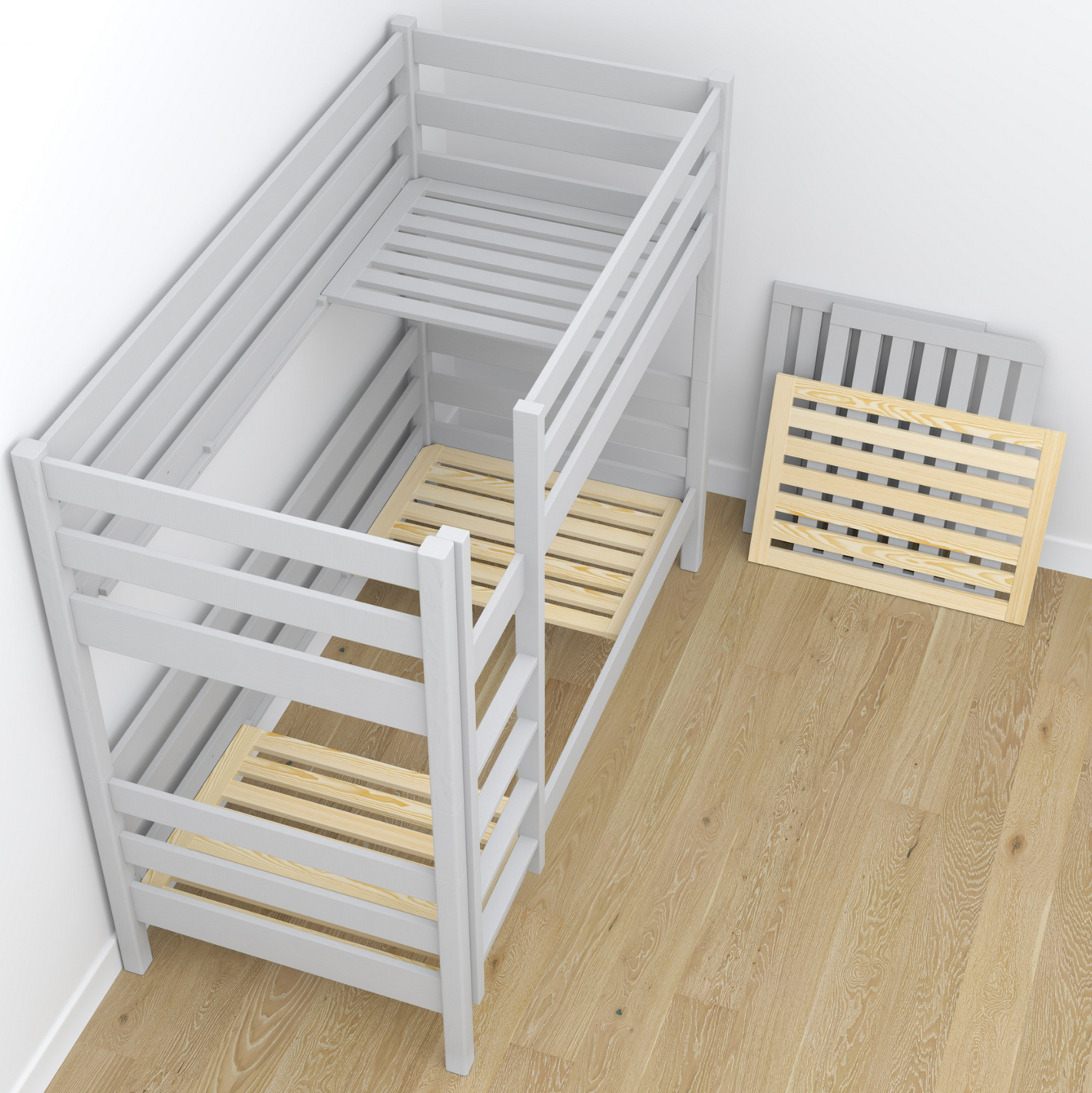 Stockbett WOODY 01 hellgrau