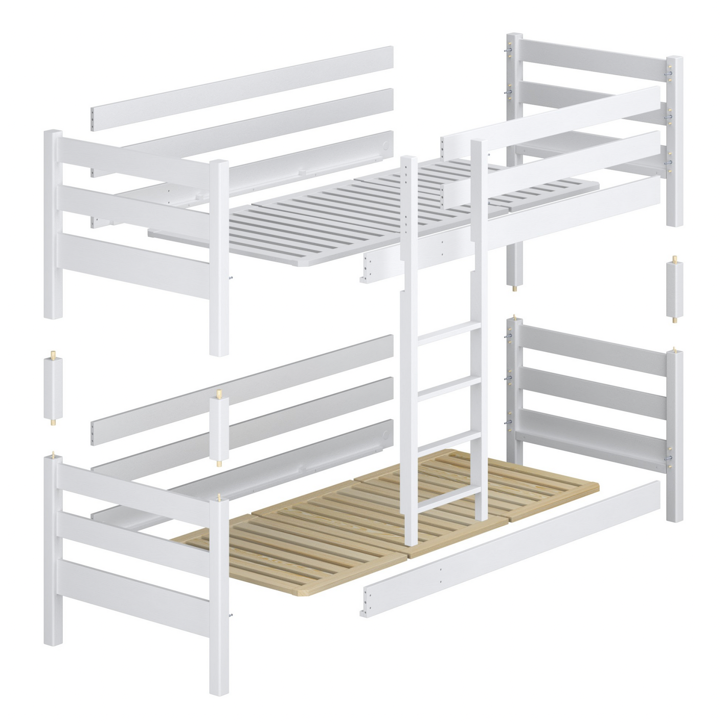 Stockbett WOODY 01 hellgrau