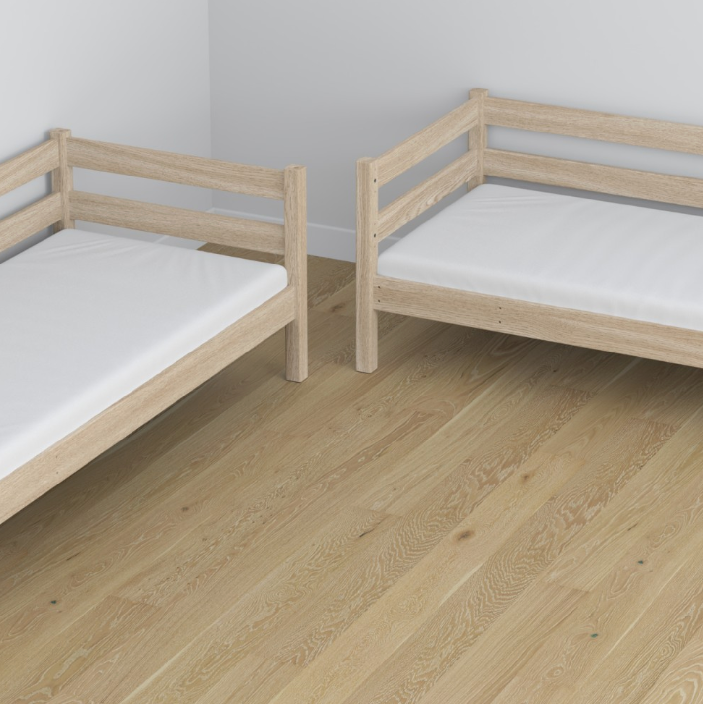 Stockbett WOODY 01 Eiche weiß lasiert