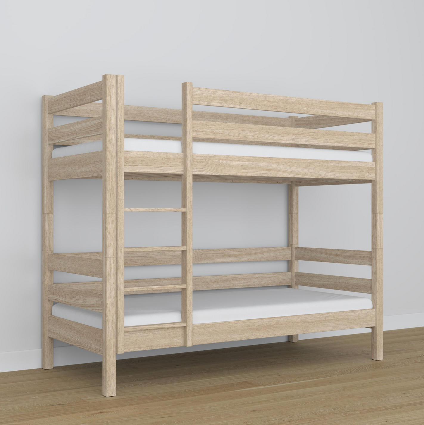 Stockbett WOODY 01 Eiche weiß lasiert