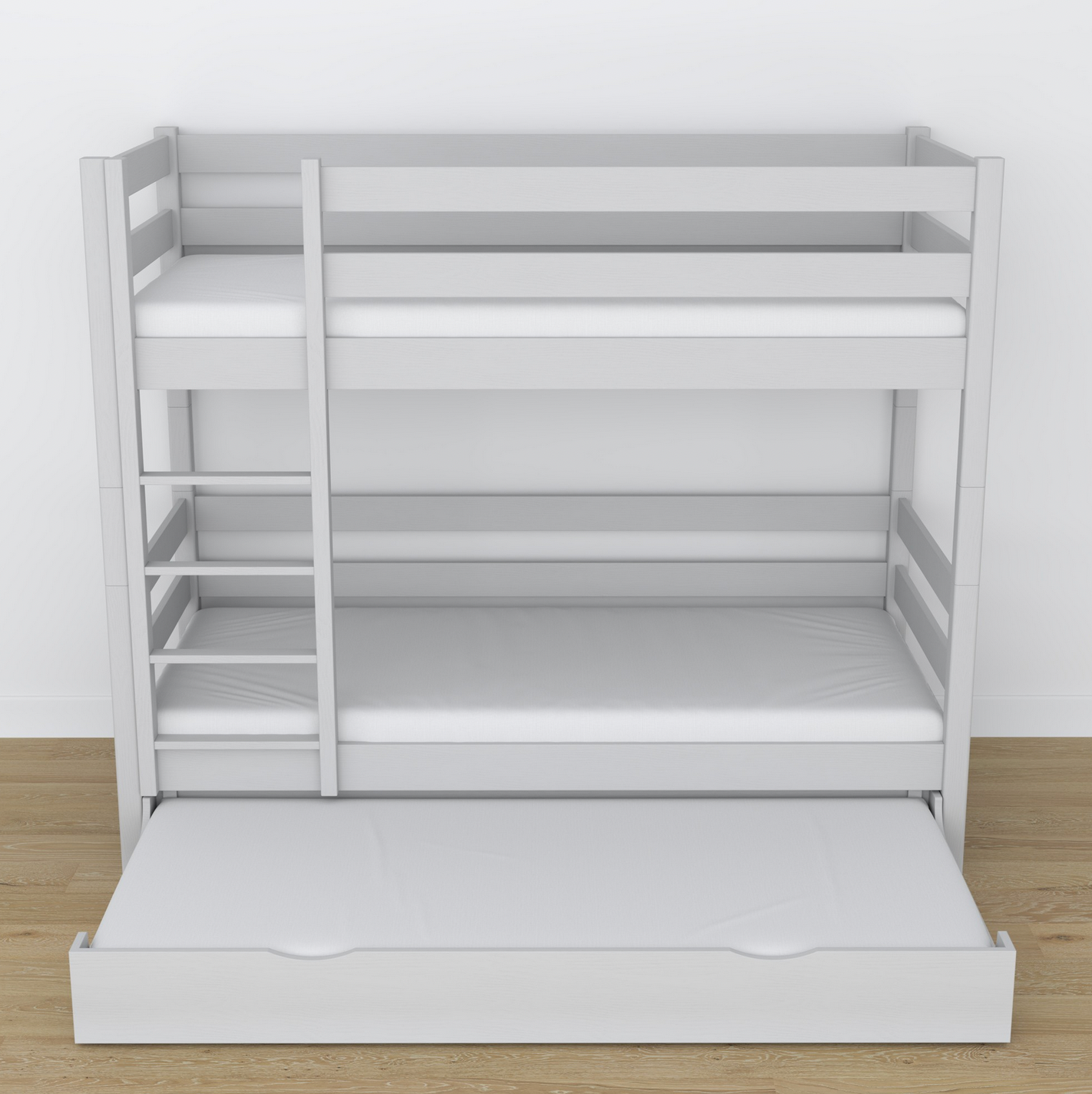 Stockbett WOODY 01 mit Schublade hellgrau