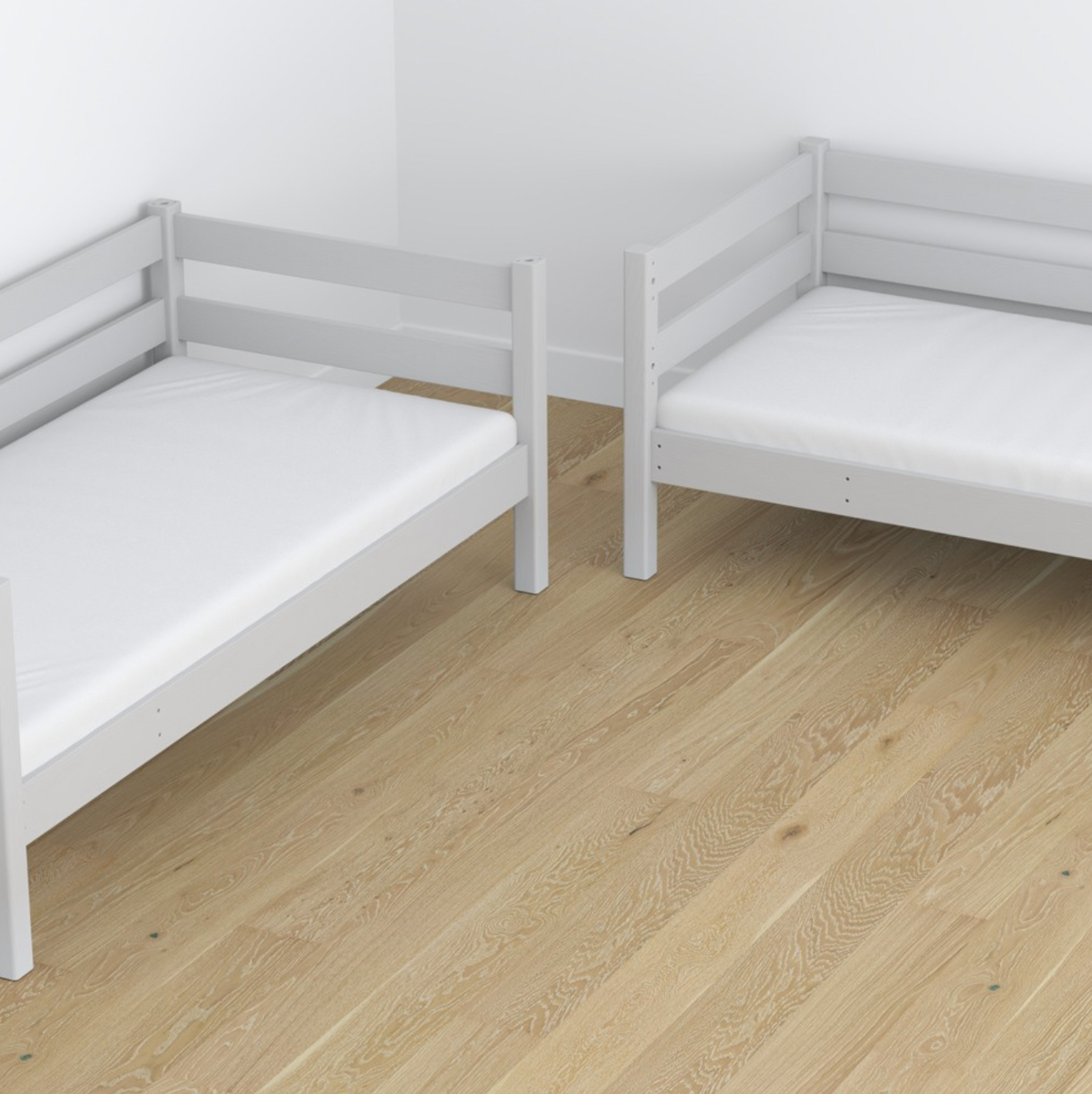 Stockbett WOODY 01 mit Schublade hellgrau