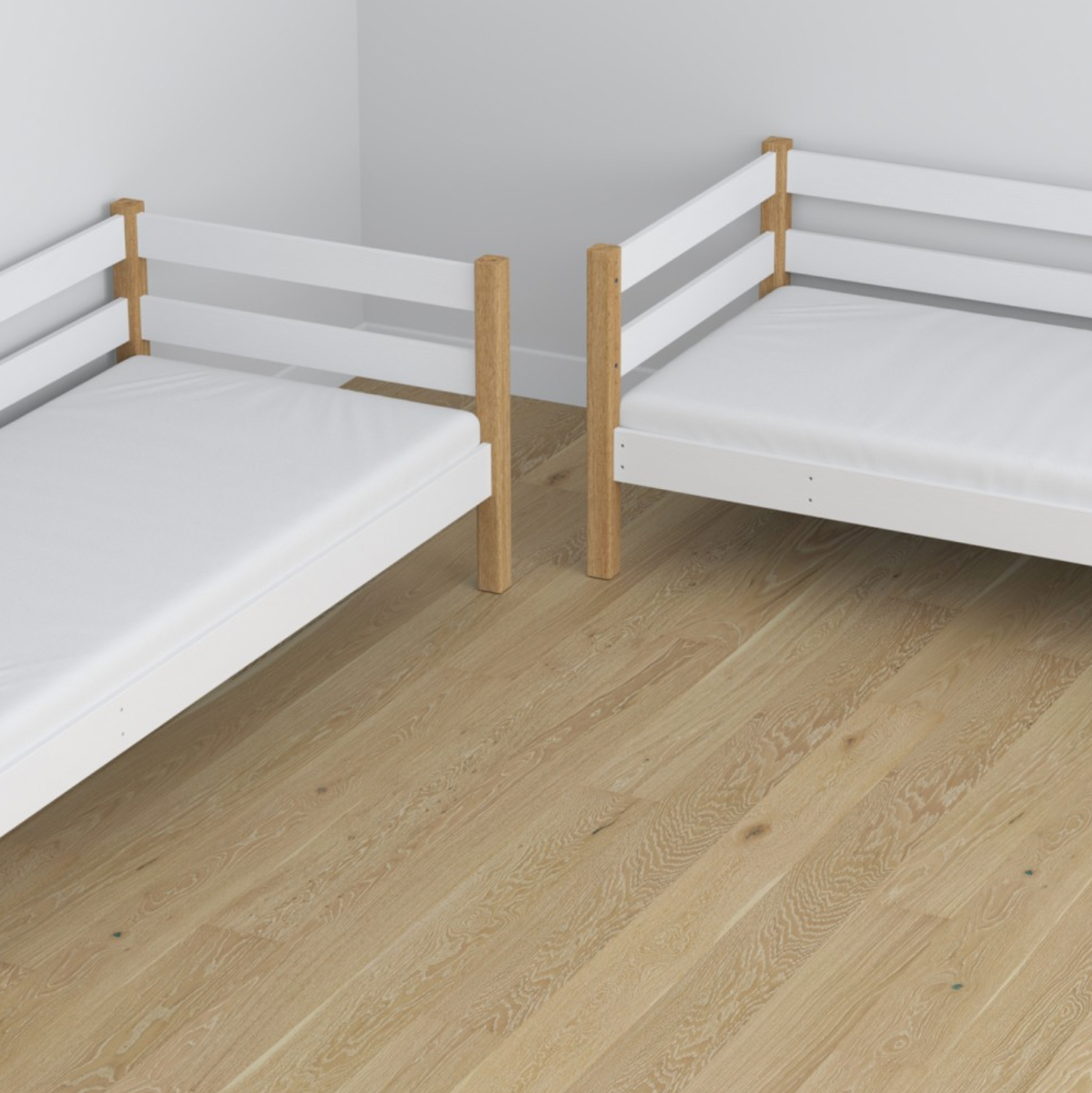 Stockbett WOODY 01 mit Schublade Eiche natur / weiß