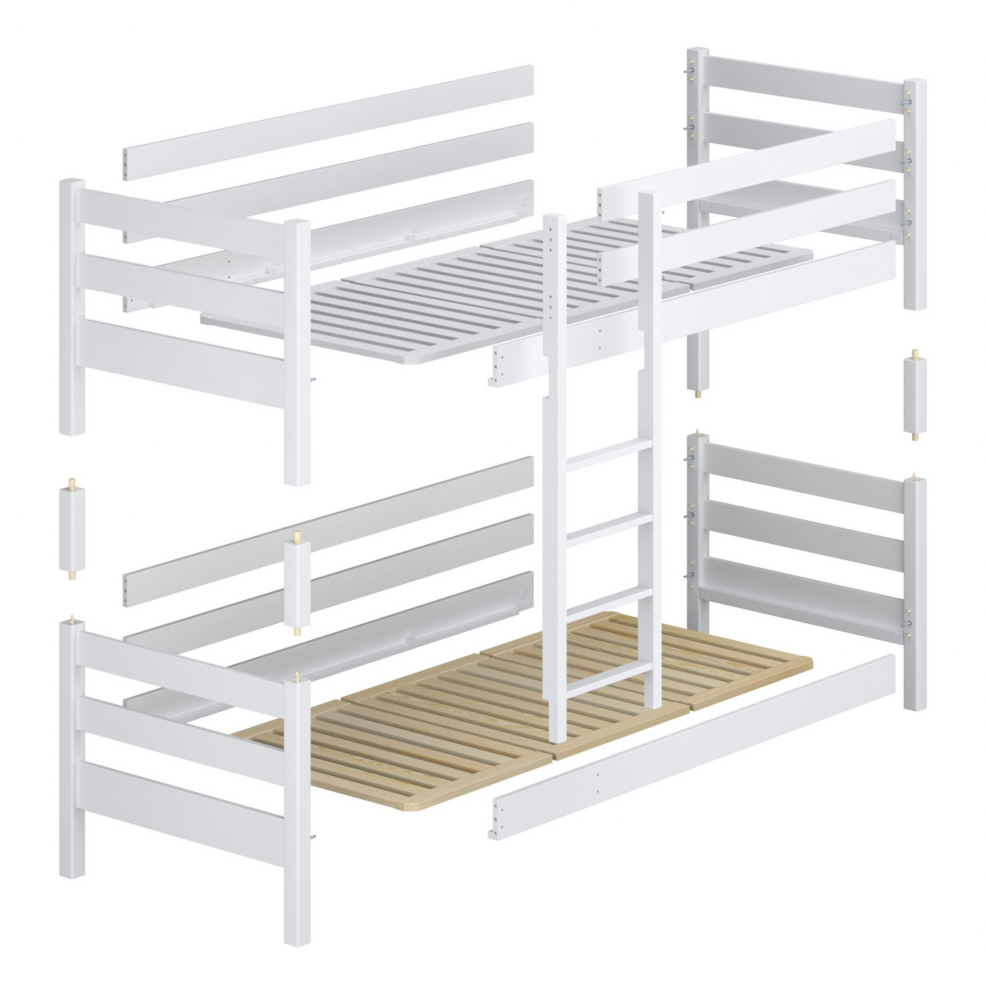 Stockbett WOODY 01 mit Schublade Eiche natur