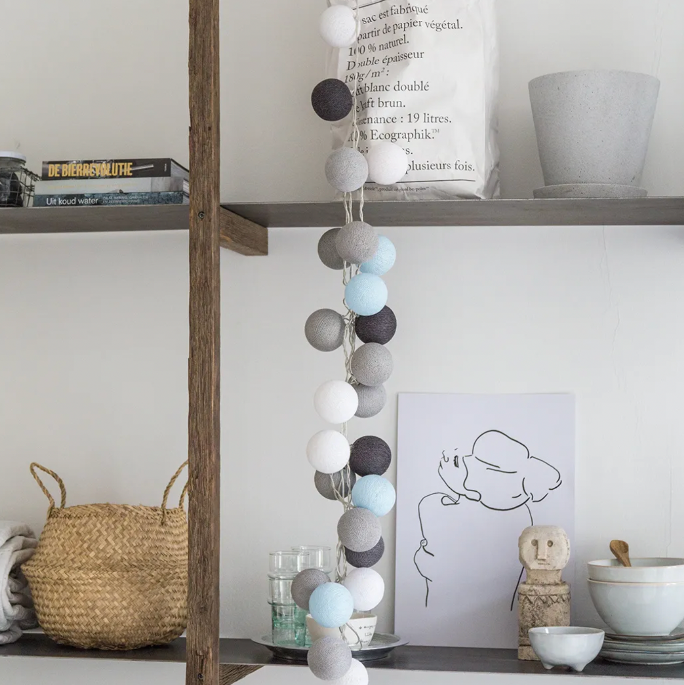 Lichterkette AQUA GREY